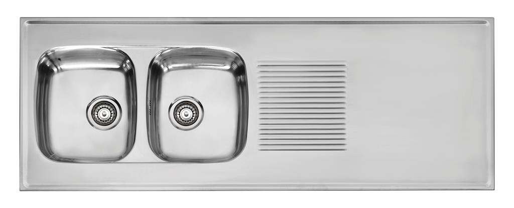 STAINL.STEEL TOP 1720*600 2 SINK INCL. SIPHON (2)