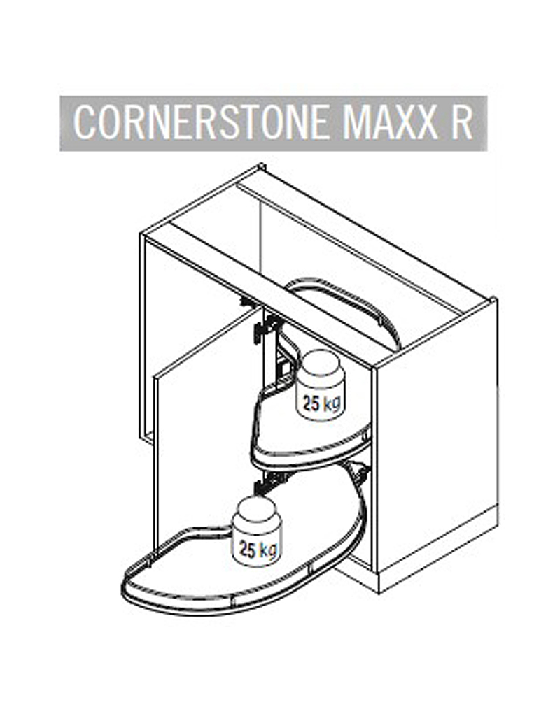 CORNER MAXX MEK. OIK. 2HYLLY KROM