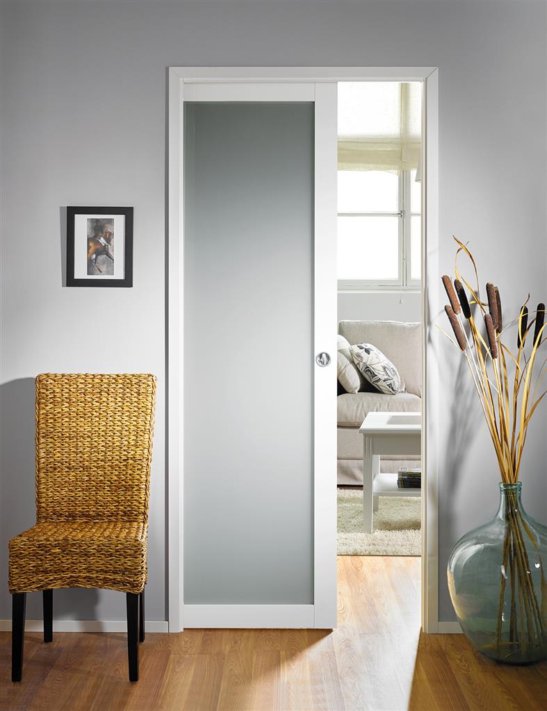 POCKETDOOR 925, ETCHED GLASS FRAMEDOOR, WITHOUT LOCK