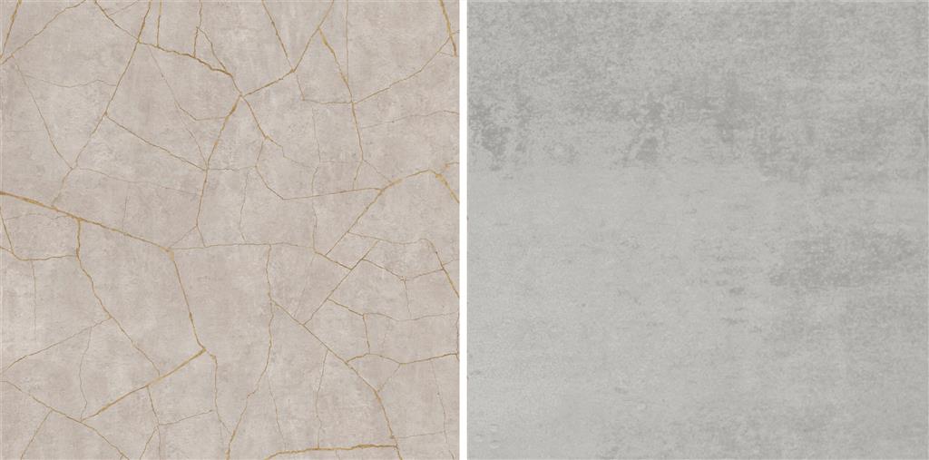 VÄLITILALEVY 11561 PORCELAIN 01 GOLD JA 11143 BETON CIRE 3600x600x9 PINTA/PINTA