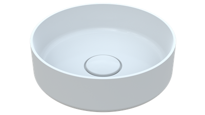 SURFACE BASIN ROUND WHITE MAT (9) INCL. SIPHON