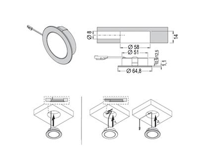 LED CHIP 58RST,4000K,12VDC,4W