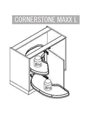 CORNER MAXX MEC. LEFT 2SHELF CHROME