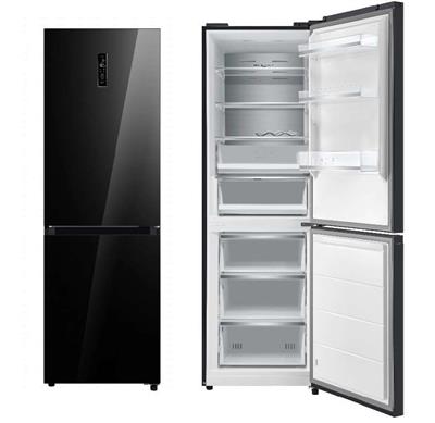 Refrigerator-freezer CATA CNF-60181, 216/122l, 59.5x185cm, black glass