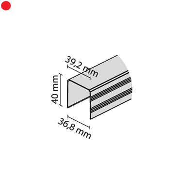 TOP RAIL SINGLE SILVER 3M