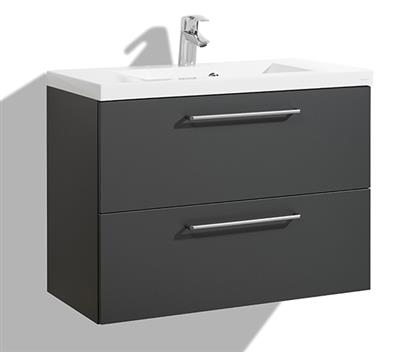 LUXE ANTHRASITE SINK CABINET 60 CM WITH LOMIA SINK. 2 DRAWERS