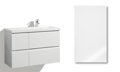 LOMIA SINK CABINET 90CM IIRIS GLOSSY DOOR, 4 DRAWERS, SINK ON RIGHT SIDE