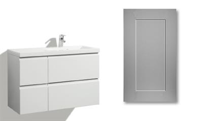 LOMIA SINK CABINET 90CM SIRENA GREY DOOR, 4 DRAWERS, SINK ON RIGHT SIDE, COLLECTED