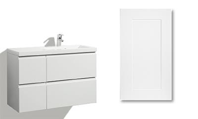 LOMIA SINK CABINET 90CM SIRENA WHITE DOOR, 4 DRAWERS, SINK ON RIGHT SIDE