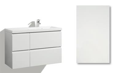 LOMIA SINK CABINET 90CM SELMA DOOR, 4 DRAWERS, SINK ON LEFT SIDE, COLLECTED