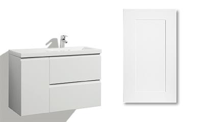 LOMIA SINK CABINET 90CM SIRENA WHITE DOOR, 2 DRAWERS, 1 DOOR, SINK ON RIGHT SIDE