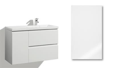 LOMIA SINK CABINET 90CM IIRIS GLOSSY DOOR, 2 DRAWERS, 1 DOOR, SINK ON LEFT SIDE, COLLECTED