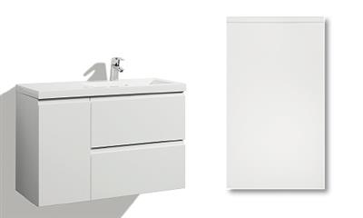 LOMIA SINK CABINET 90CM INTEGRA GLOSSY DOOR, 2 DRAWERS, 1 DOOR, SINK ON LEFT SIDE, COLLECTED