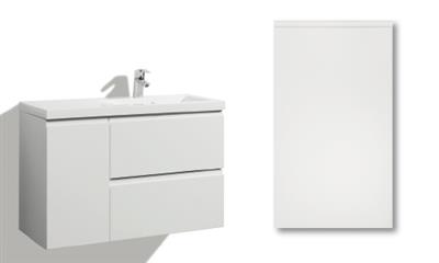 LOMIA SINK CABINET 90CM INTEGRA MATTE DOOR, 2 DRAWERS, 1 DOOR, SINK ON LEFT SIDE