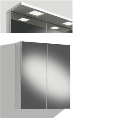 MIRROR CABINET 60CM, WITH MIRROR DOORS, LIGHT PANEL LED SQUARE