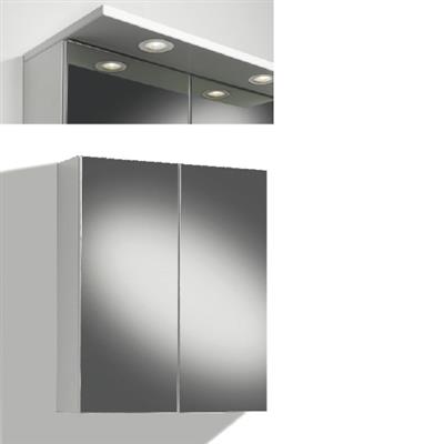 MIRROR CABINET 80CM, WITH MIRROR DOORS, LIGHT PANEL LED ROUND