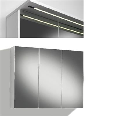 MIRROR CABINET 90CM WITH MIRROR DOORS, LIGHT PANEL LED STRIP, LEFT