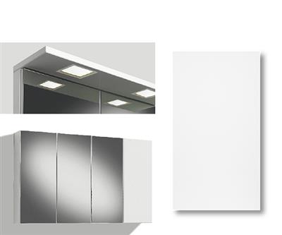 MIRROR CABINET 120CM BASIC DOOR, 3 MIRROR DOORS, LIGHT PANEL LED SQUARE, RIGHT, COLLECTED