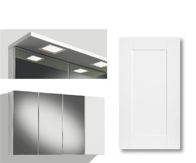 MIRROR CABINET 120CM TORINO DOOR, 3 MIRROR DOORS, LIGHT PANEL LED SQUARE, RIGHT, COLLECTED