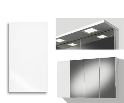 MIRROR CABINET 120CM IIRIS WHITE DOOR, 3 MIRROR DOORS, LIGHT PANEL LED SQUARE, LEFT, COLLECTED