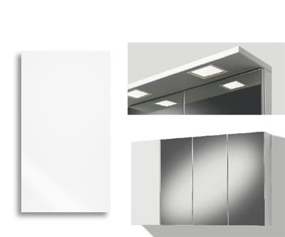 MIRROR CABINET 120CM SELMA DOOR, 3 MIRROR DOORS, LIGHT PANEL LED SQUARE, LEFT