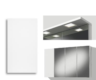 MIRROR CABINET 120CM SOFIA DOOR, 3 MIRROR DOORS, LIGHT PANEL LED SQUARE, LEFT