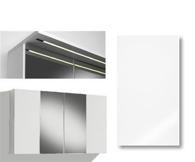 MIRROR CABINET 120CM IIRIS WHITE DOOR, 2 DOORS, 2 MIRROR DOORS, LIGHT PANEL LED STRIP