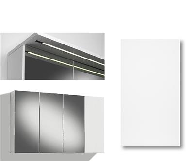 MIRROR CABINET 120CM BASIC DOOR, 3 MIRROR DOORS, LIGHT PANEL LED STRIP, RIGHT