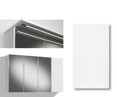 MIRROR CABINET 120CM INTEGRA MATTE DOOR, 3 MIRROR DOORS, LIGHT PANEL LED STRIP, RIGHT, COLLECTED