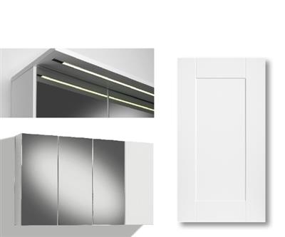 MIRROR CABINET 120CM TORINO DOOR, 3 MIRROR DOORS, LIGHT PANEL LED STRIP, RIGHT