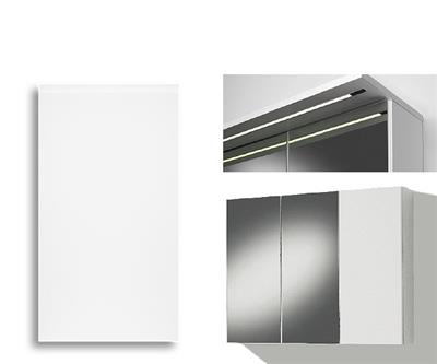 MIRROR CABINET 90CM INTEGRA MATTE DOOR, 2 MIRROR DOORS, LIGHT PANEL LED STRIP, RIGHT