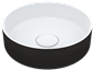 SURFACE BASIN ROUND WHITE MAT/BLACK GLOSSY (9) INCL. SIPHON