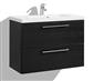 BLACK VENEER SINK CABINET 80CM WITH LOMIA SINK. 2 DRAWERS, COLLECTED