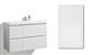 LOMIA SINK CABINET 90CM INTEGRA GLOSSY DOOR, 4 DRAWERS, SINK ON RIGHT SIDE