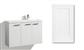 TALIA SINK CABINET 90CM SIRENA WHITE DOOR, 3 DOORS, SINK ON THE RIGHT, COLLECTED