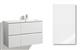 TANGO SINK CABINET 90CM IIRIS GLOSSY DOOR, 4 DRAWERS, SINK ON THE RIGHT
