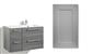 TRISTAN SINK CABINET 90CM, SIRENA GREY DOOR, 4 DRAWERS, SINK ON THE RIGHT